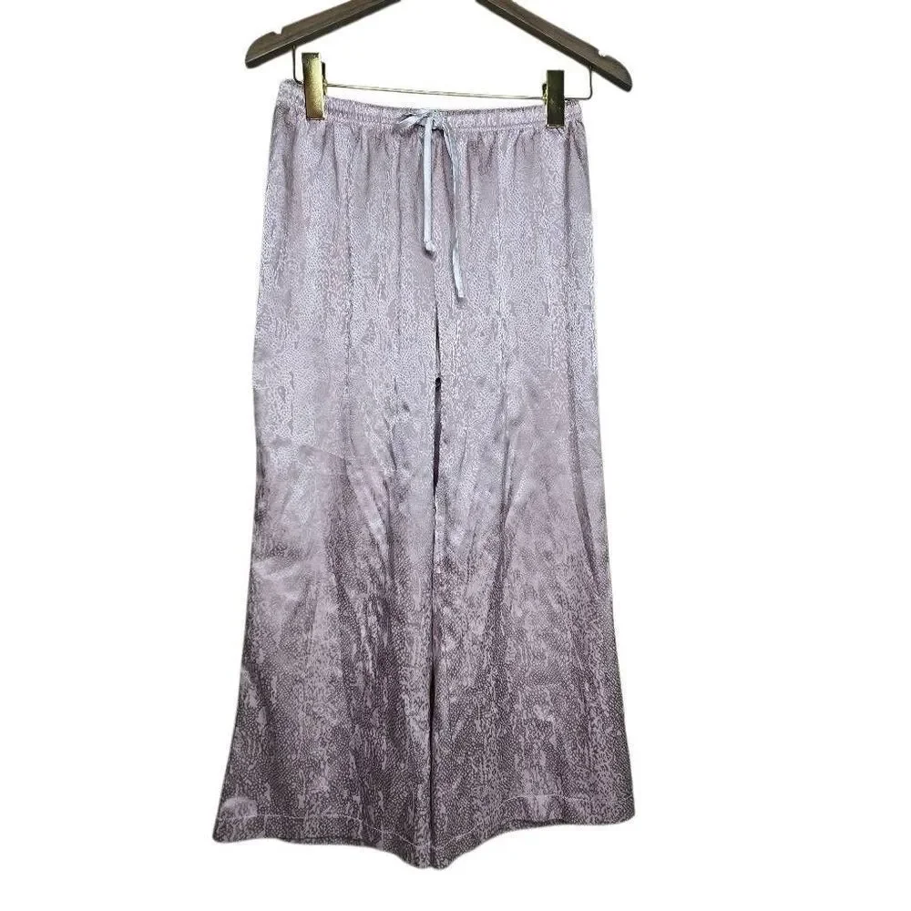 BCBGMAXAZRIA Pink Animal Print Jacquard Satin Pajama Set Size Small